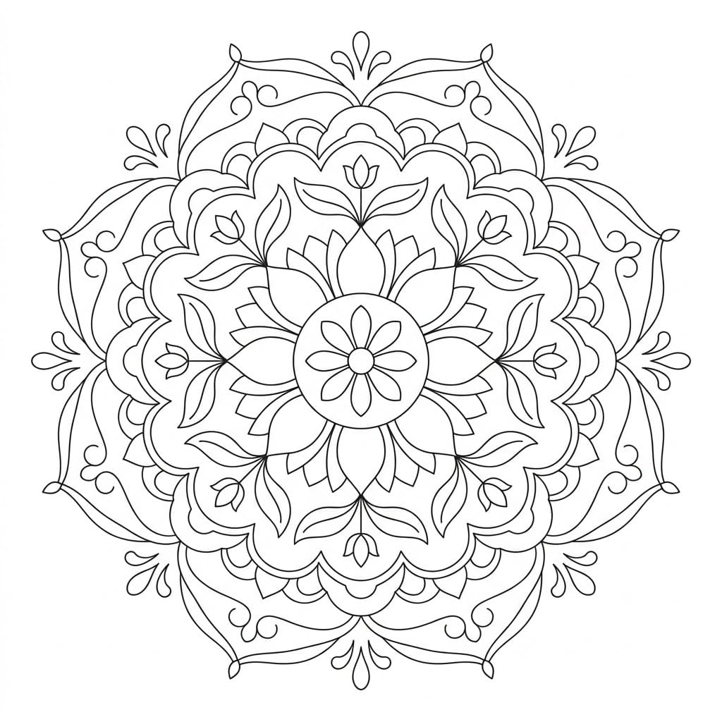 Blooming Rangoli Stencil Mandala Template Mandalas
