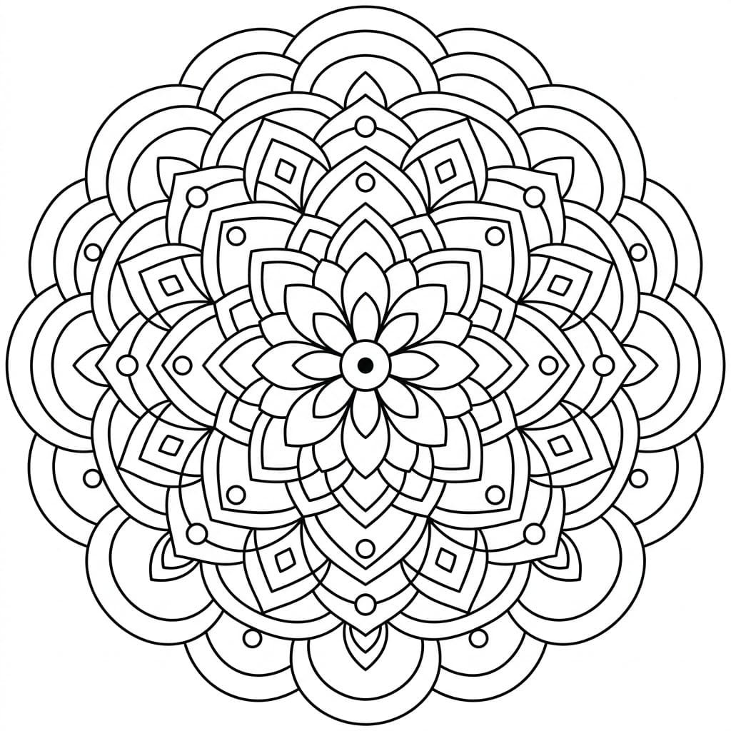 Blooming Sculptural Mandala 3D Drawing Sheet Mandalas