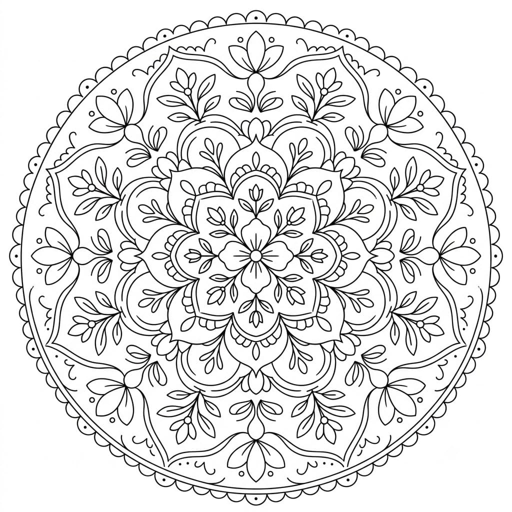 Blossom Floral Stencil Mandala Printable Mandalas