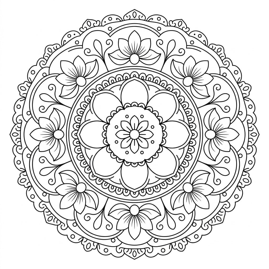 Blossom Rangoli Stencil Mandala Template Mandalas
