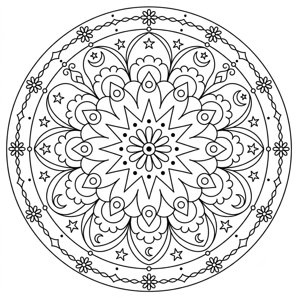 Celestial Geometric Stencil Mandala Template Mandalas