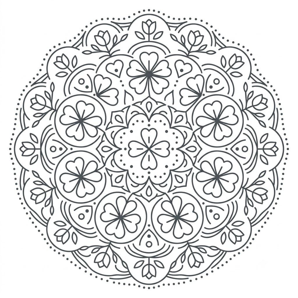 Clover Geometric Stencil Mandala Template Mandalas