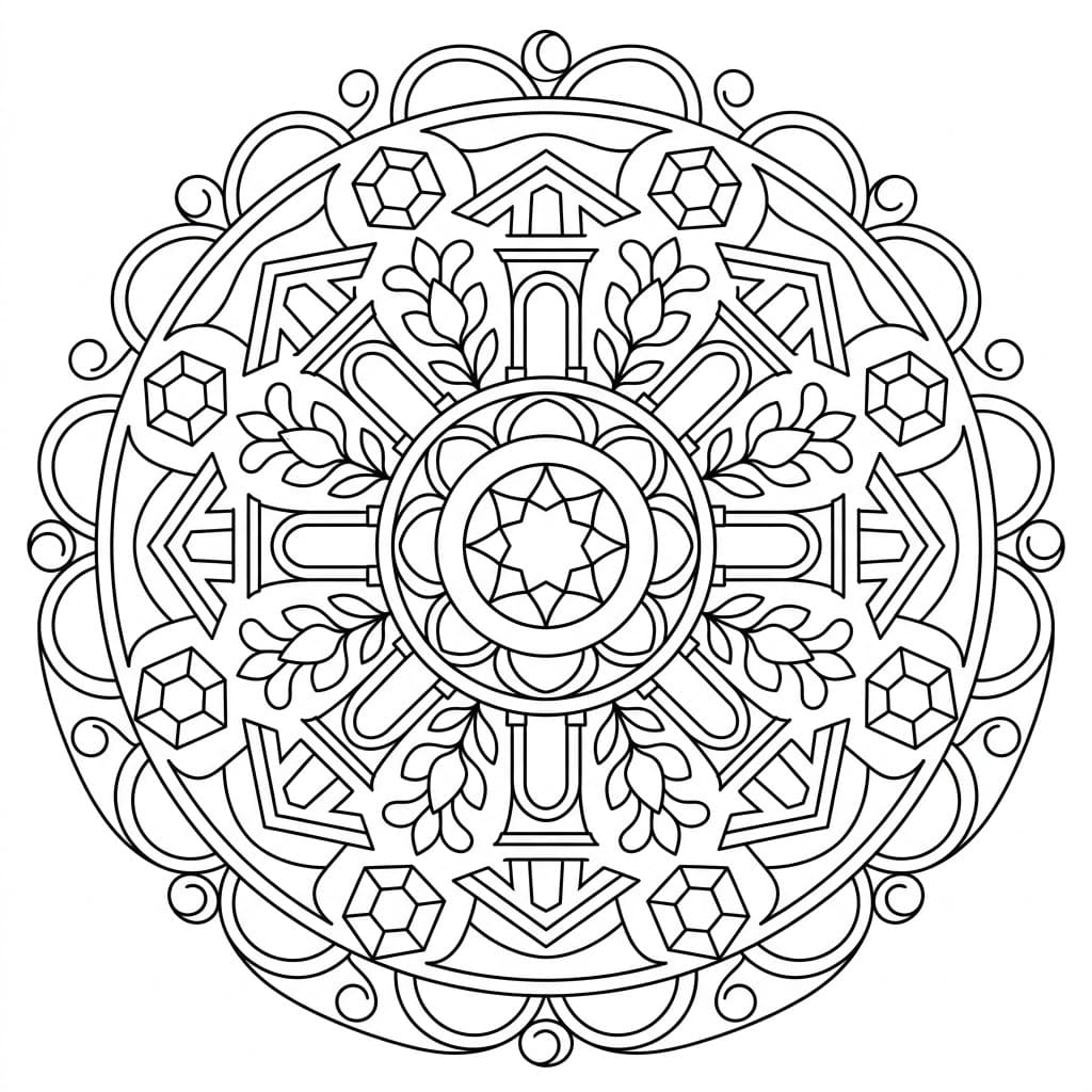 Crest Architectural Mandala Building Template Mandalas