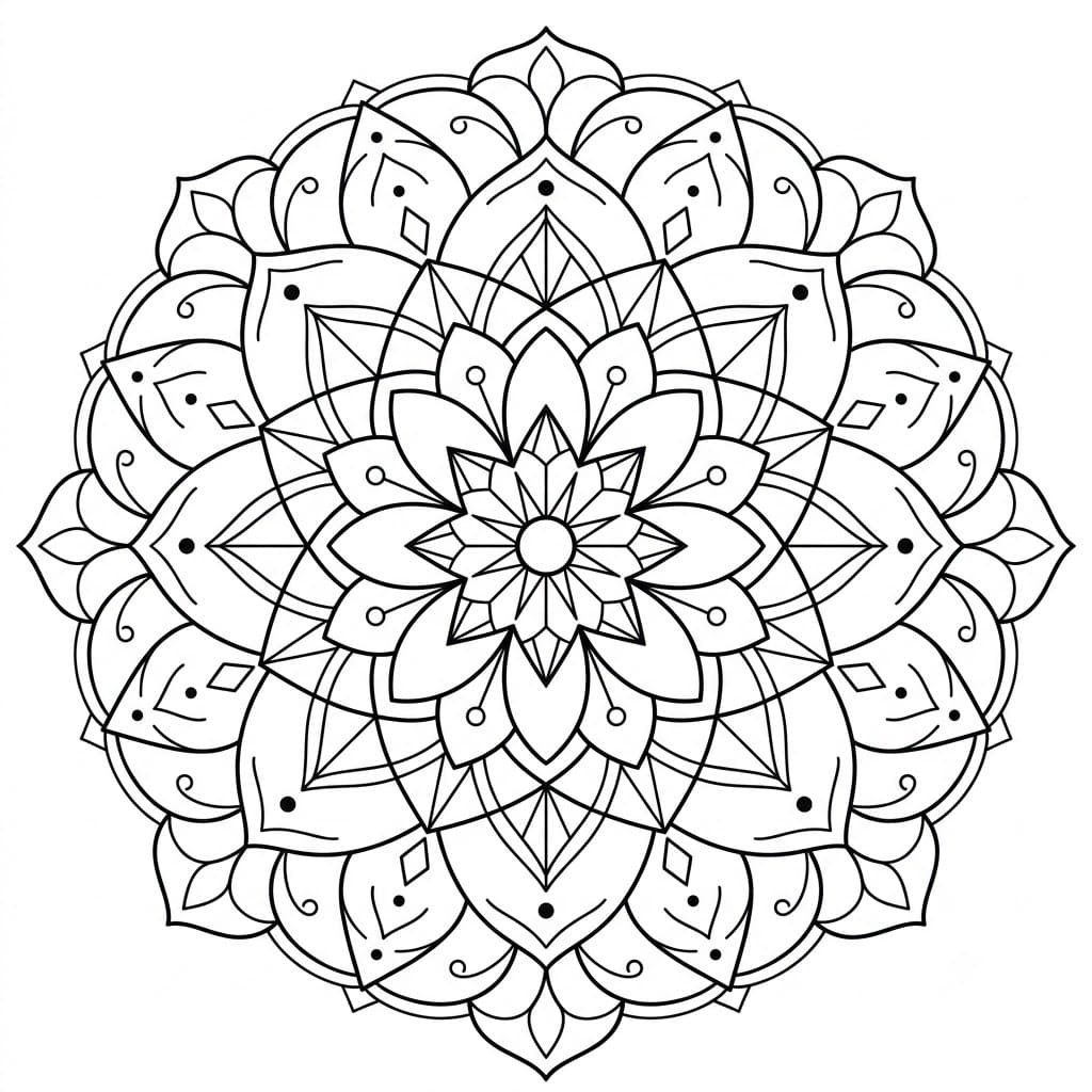 Crystal Geometric Stencil Mandala Template Mandalas