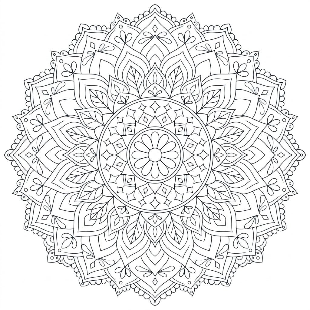 Crystal Sculptural Mandala 3D Drawing Sheet Mandalas