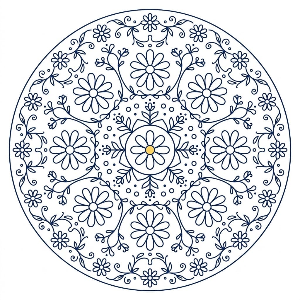 Daisy Textile Mandala Pattern Craft Mandalas