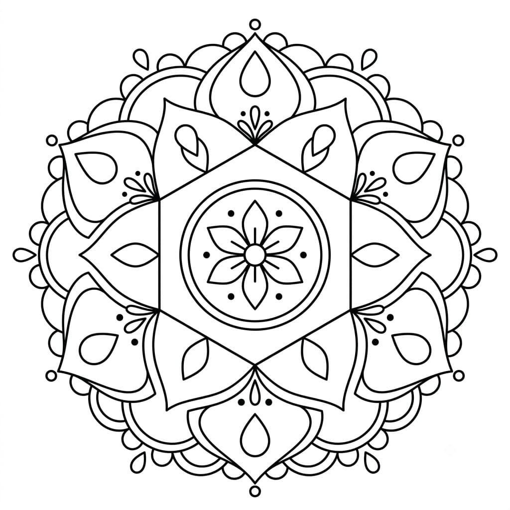 Dewdrop Hexagon Stencil Mandala Craft Mandalas