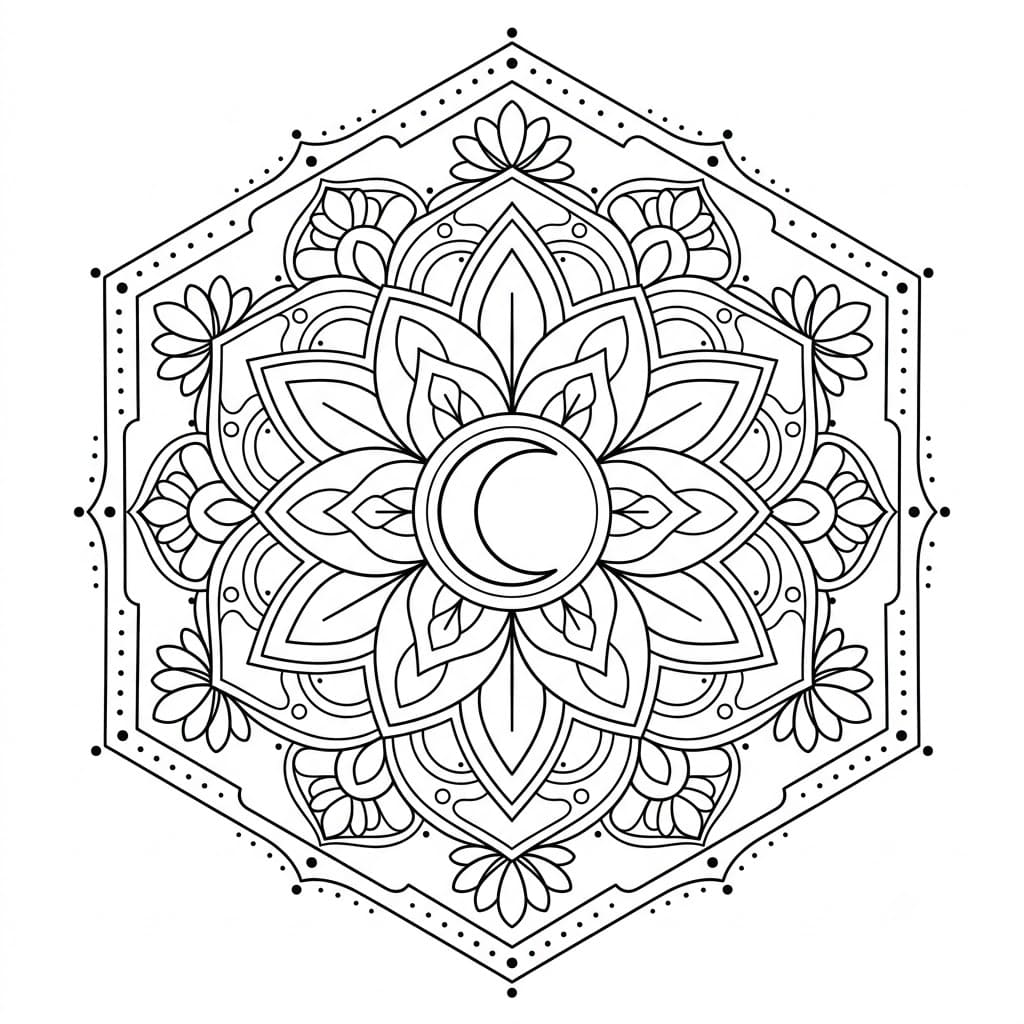 Eclipse Hexagon Stencil Mandala Craft Mandalas