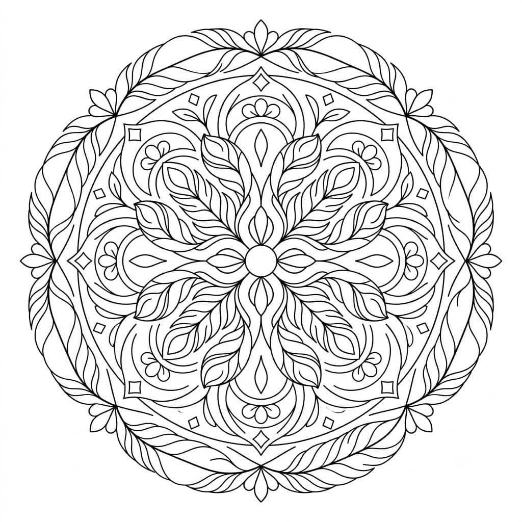 Feather Geometric Stencil Mandala Template Mandalas