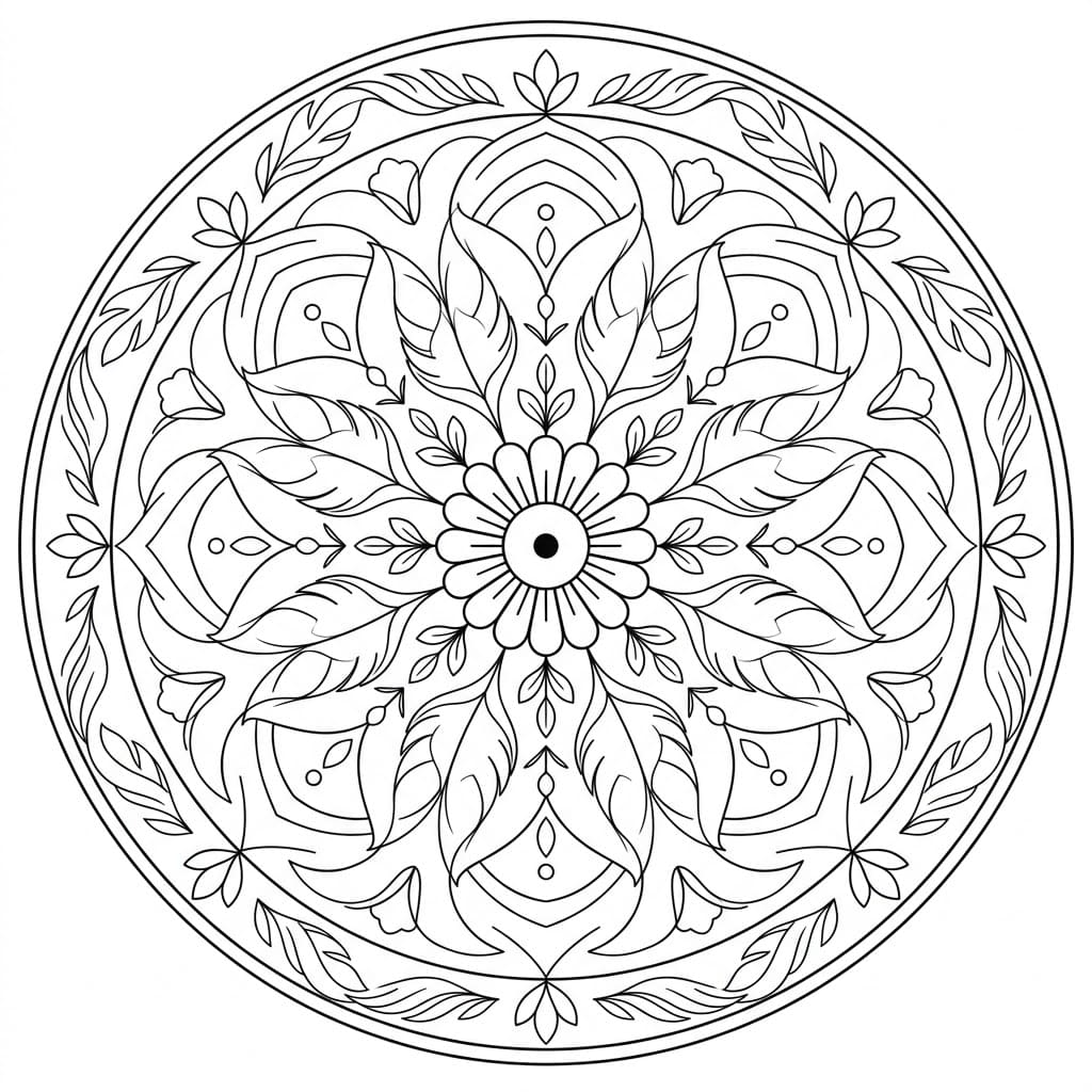 Feather Sculptural Mandala 3D Drawing Sheet Mandalas