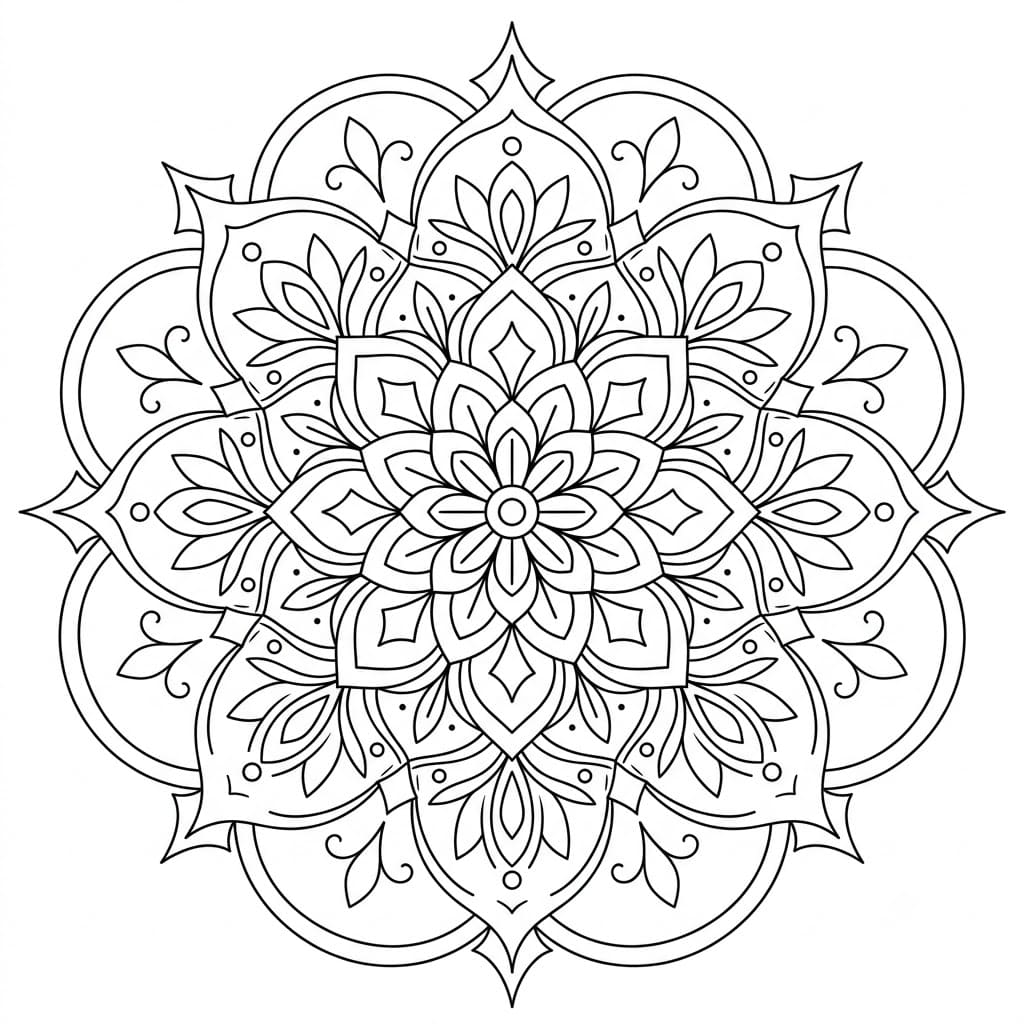 Flare Geometric Stencil Mandala Template Mandalas
