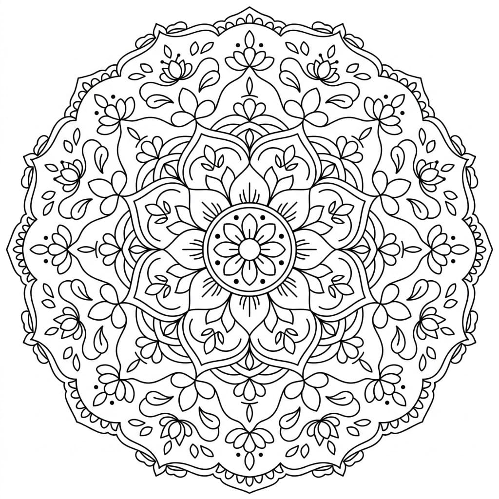 Floral Rangoli Stencil Mandala Template Mandalas