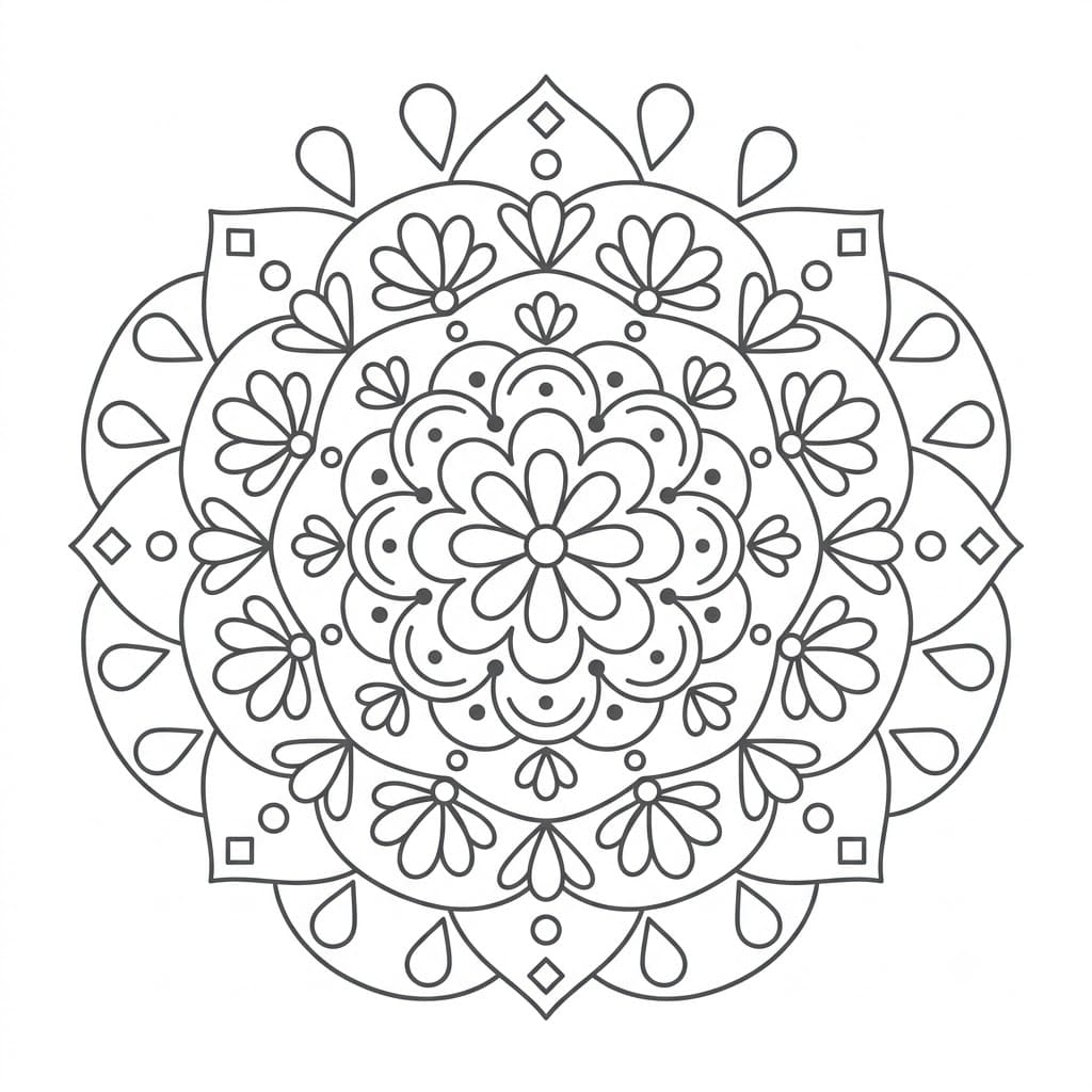 Flower Geometric Stencil Mandala Template Mandalas