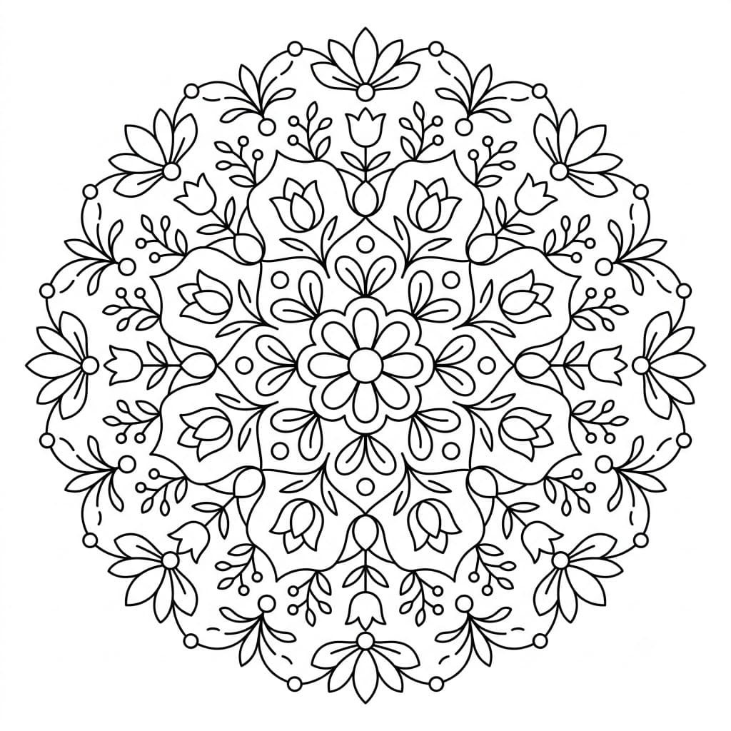 Garden Floral Stencil Mandala Printable Mandalas