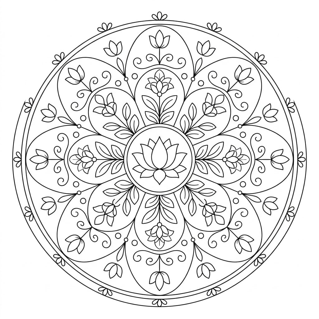 Garden Scroll Painting Mandala Art History Printable Mandalas