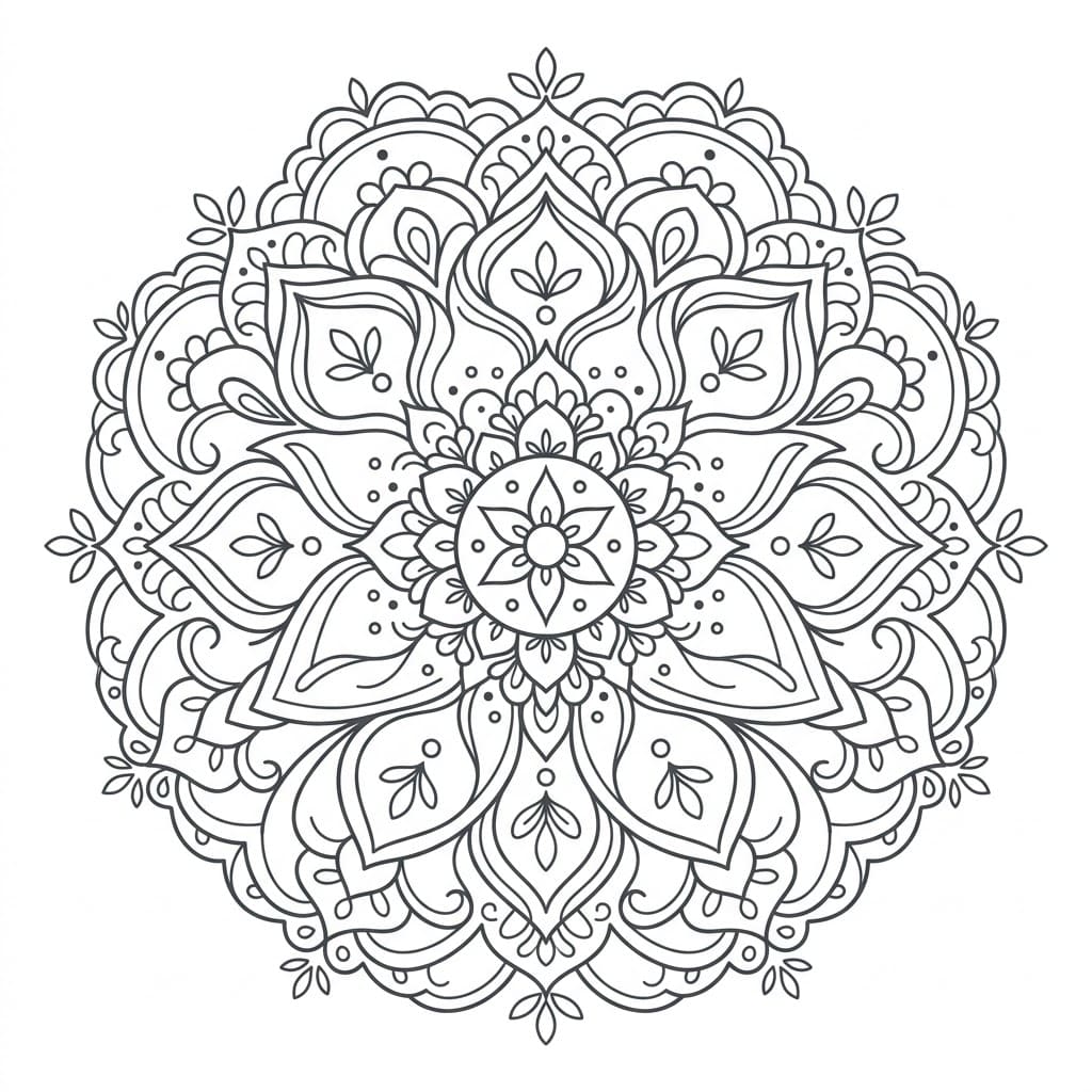 Gleaming Sculptural Mandala 3D Drawing Sheet Mandalas