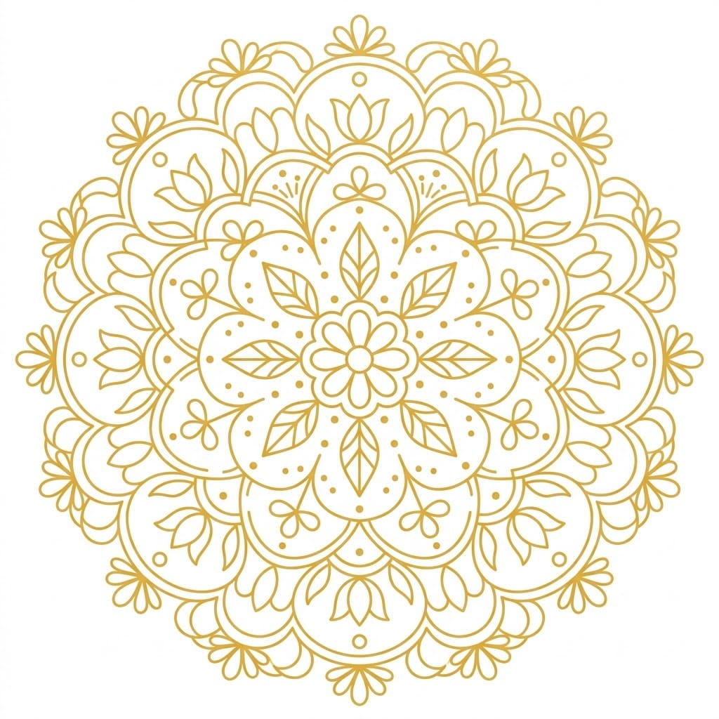Golden Doily Stencil Mandala Design Mandalas