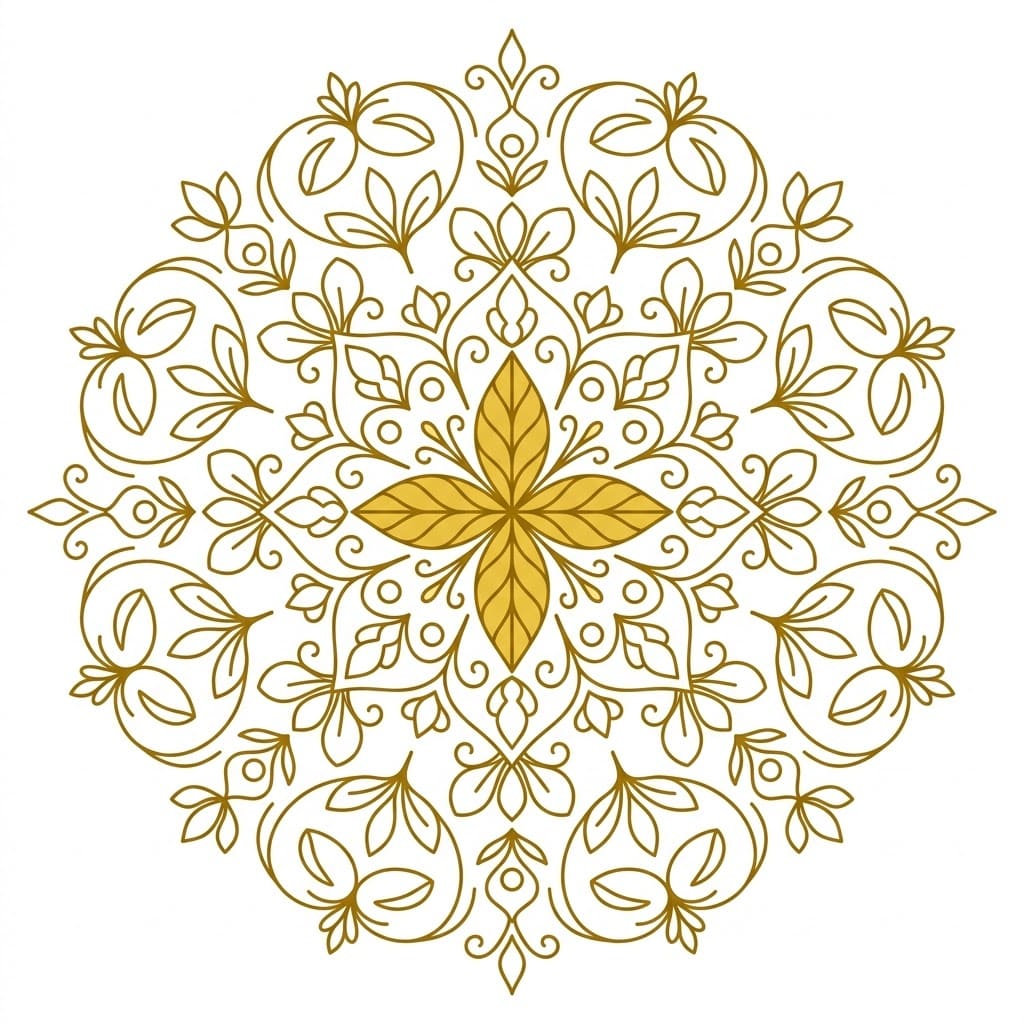 Golden Leaf Mural Painting Mandala Collaborative Activitie Mandalas