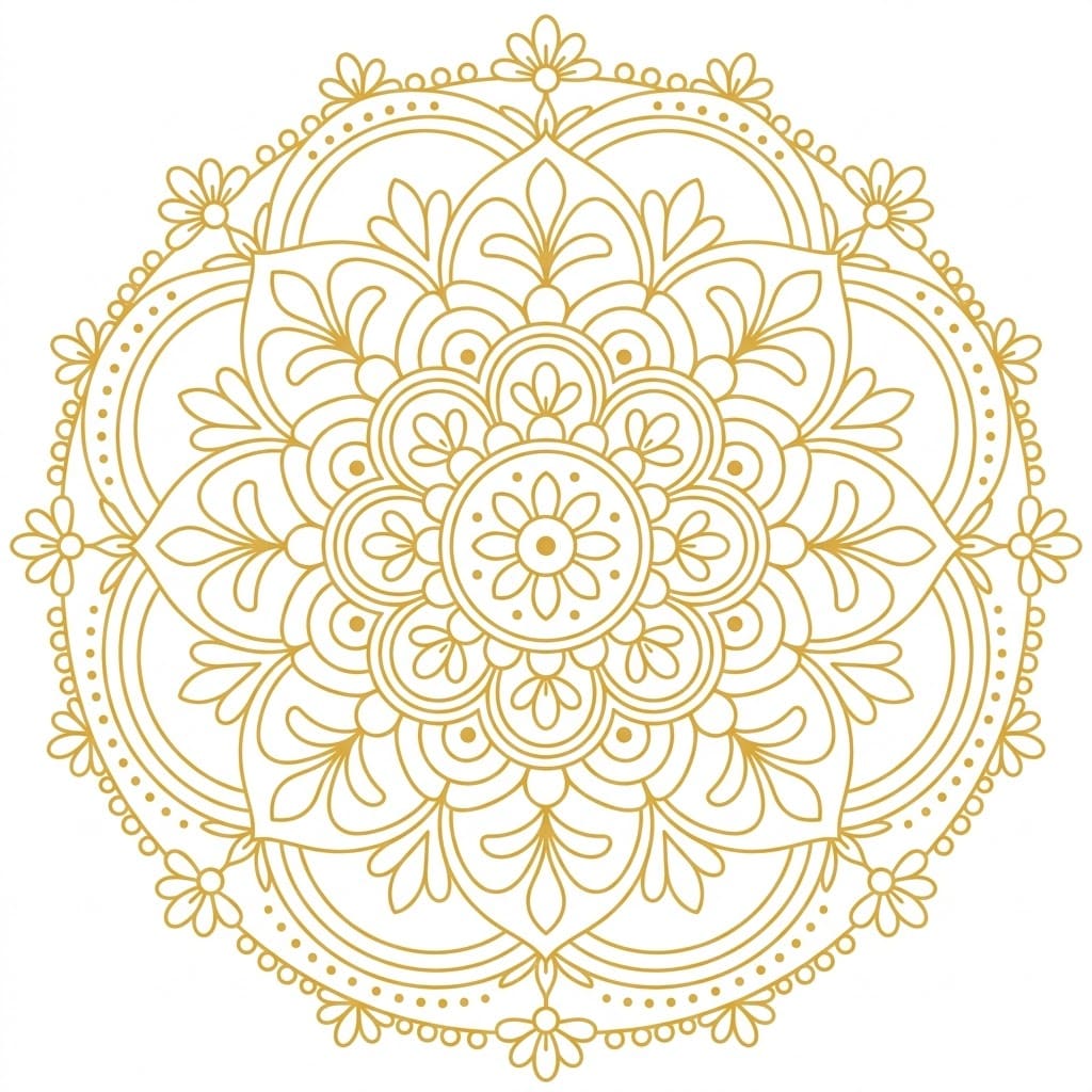 Golden Rangoli Stencil Mandala Template Mandalas