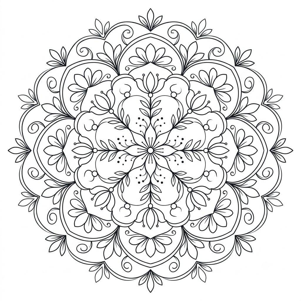 Grace Floral Stencil Mandala Printable Mandalas