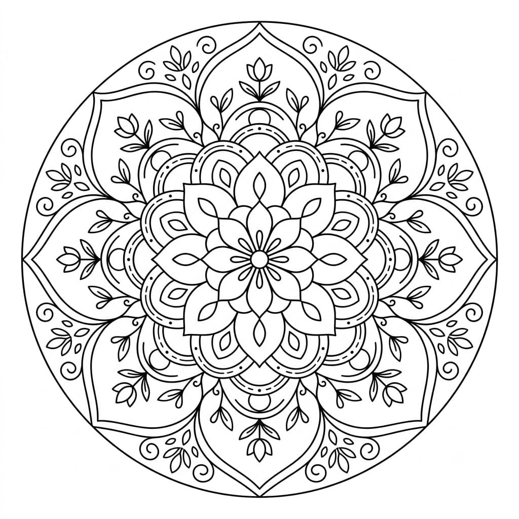 Harmony Floral Stencil Mandala Printable Mandalas