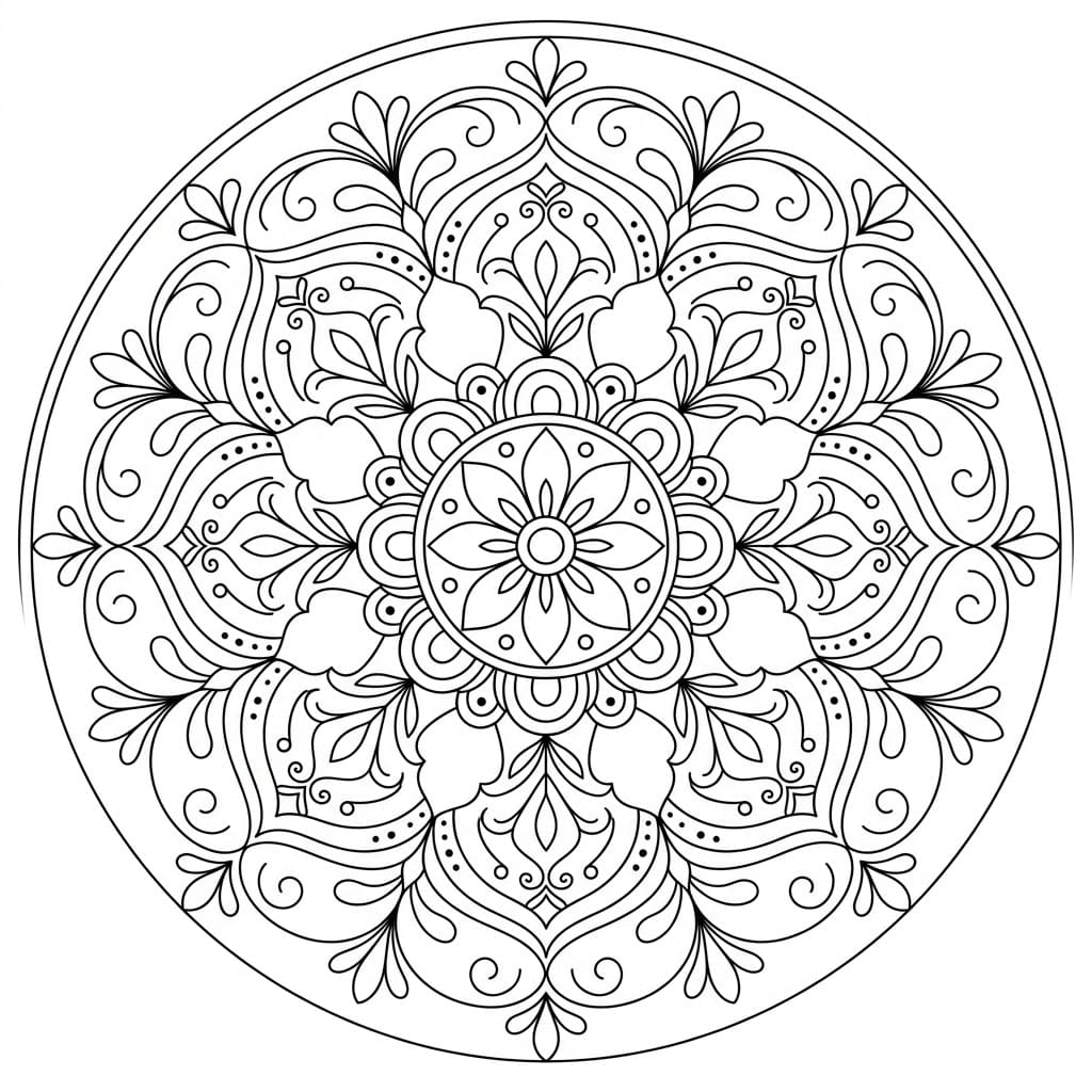 Harmony Scroll Painting Mandala Art History Printable Mandalas