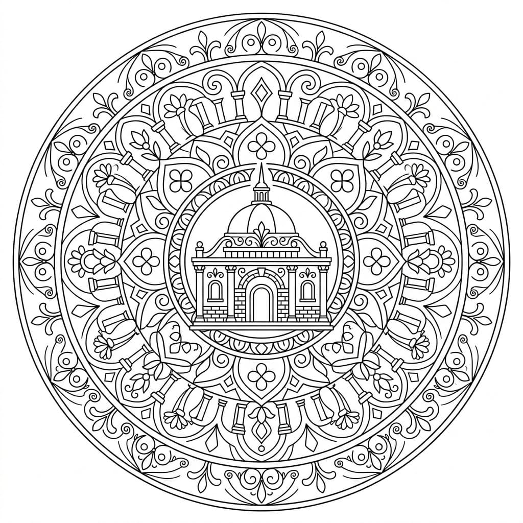Heritage Architectural Mandala Building Template Mandalas