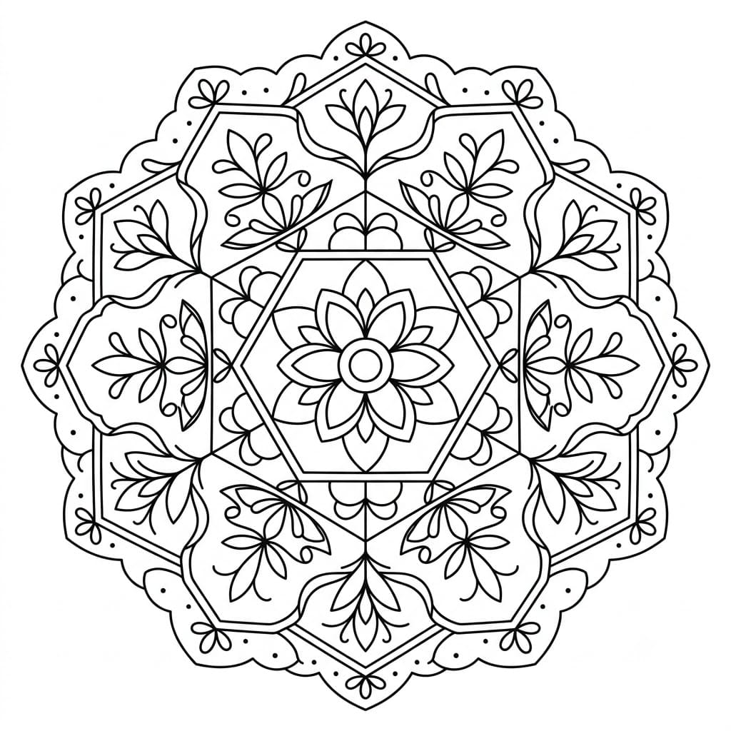 Hexagon Geometric Stencil Mandala Template Mandalas