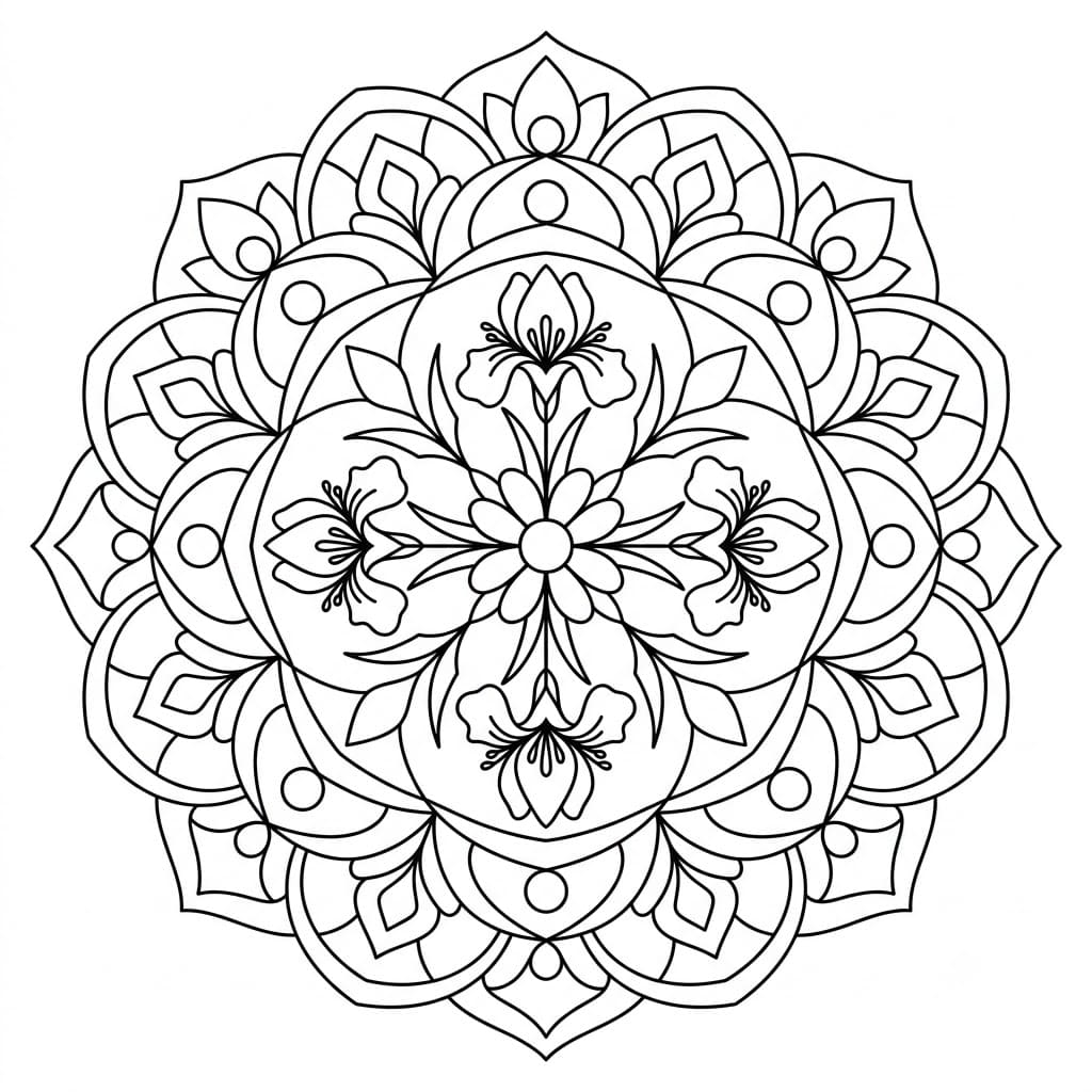 Iris Geometric Stencil Mandala Template Mandalas