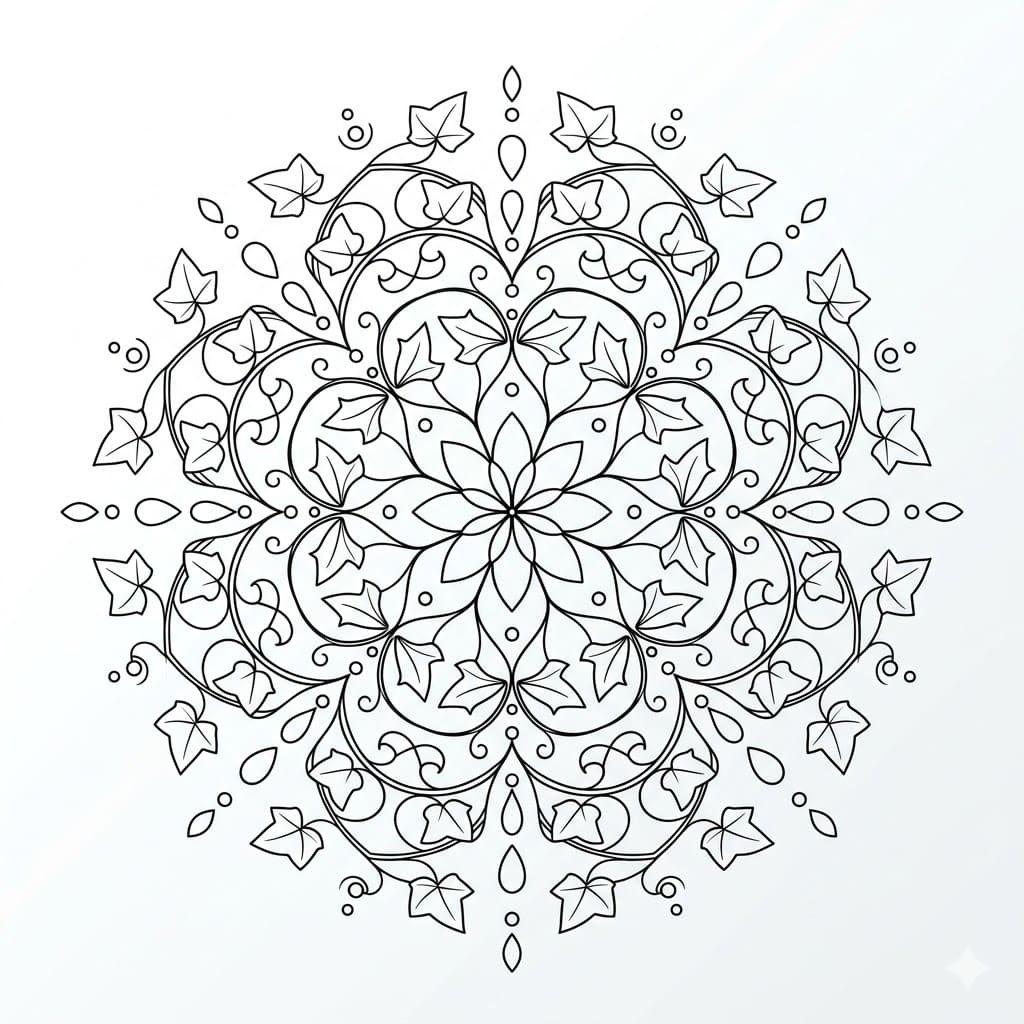 Ivy Sculptural Mandala 3D Drawing Sheet Mandalas