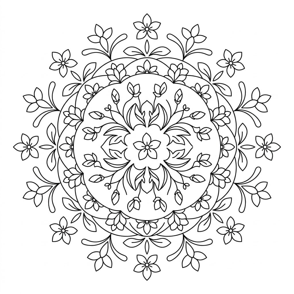 Jasmine Kolam Stencil Mandala Pattern Mandalas