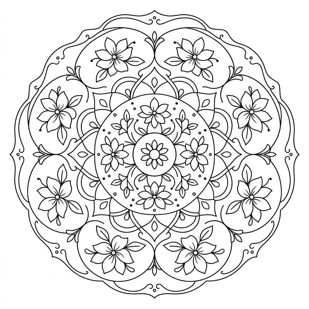 Jasmine Rangoli Stencil Mandala Template Mandalas