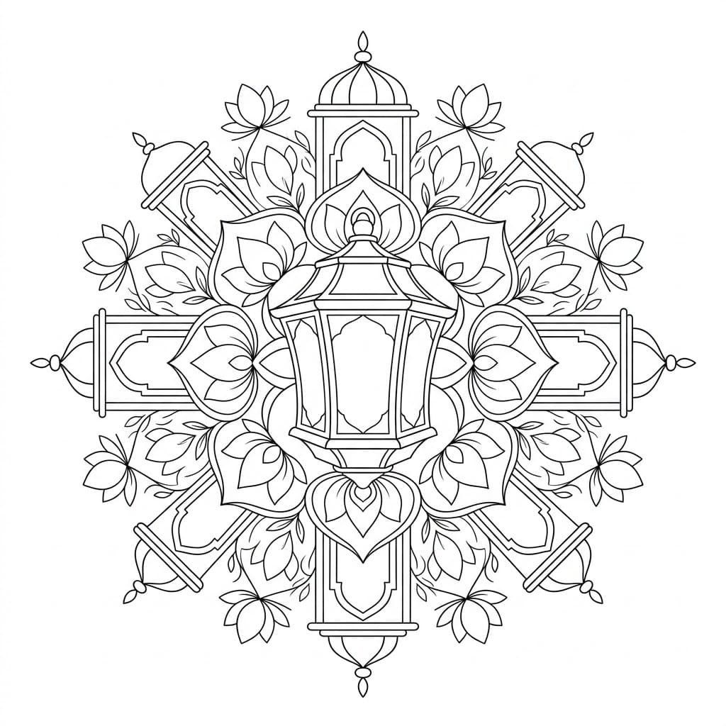 Lantern Architectural Mandala Building Template Mandalas