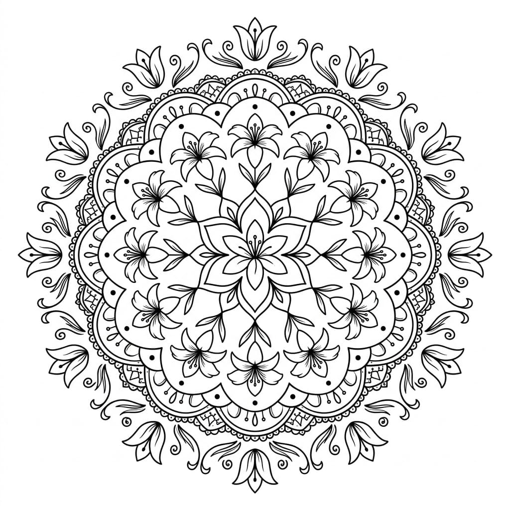 Lily Doily Stencil Mandala Design Mandalas