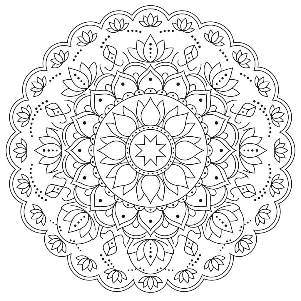 Lotus Doily Stencil Mandala Design Mandalas