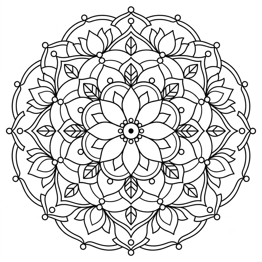 Lotus Geometric Stencil Mandala Template Mandalas