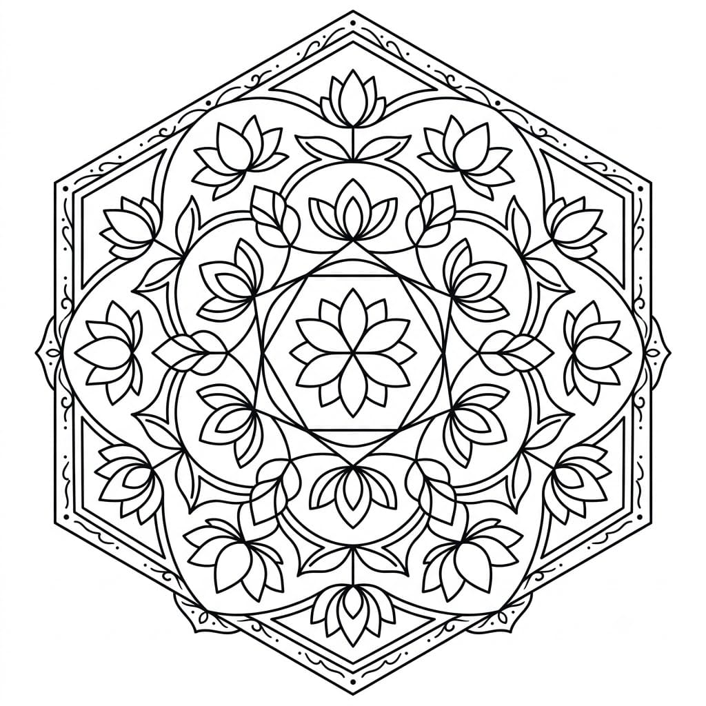 Hexagon Stencil Mandala Crafts Mandalas