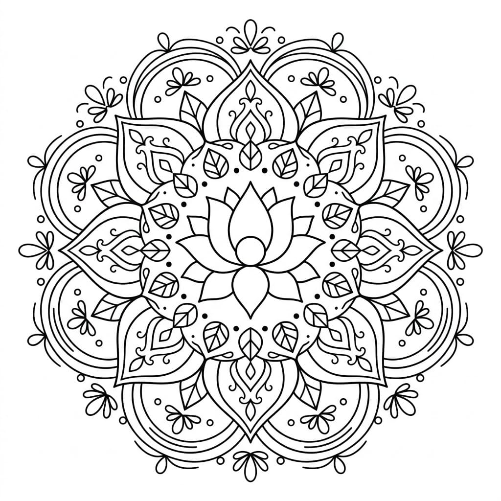 Lotus Rangoli Stencil Mandala Template Mandalas