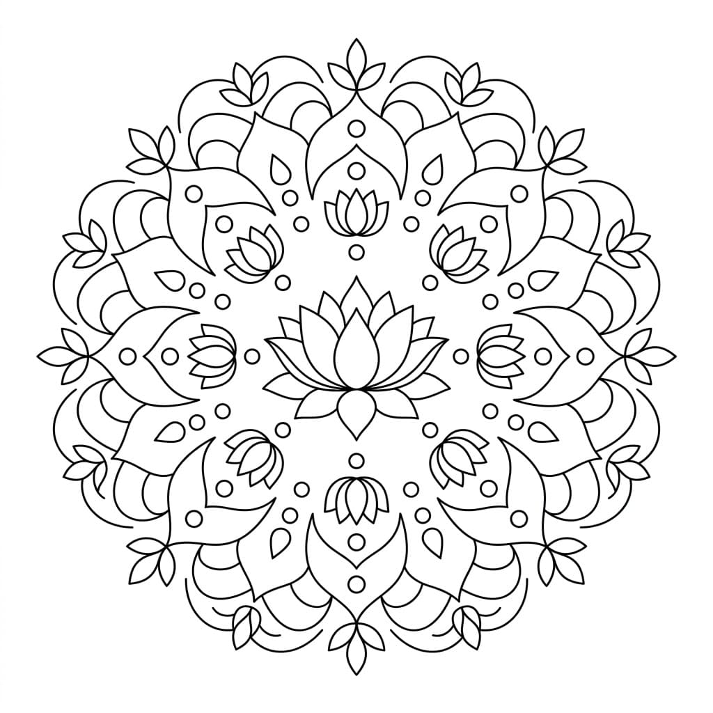 Lotus Sculptural Mandala 3D Drawing Sheet Mandalas