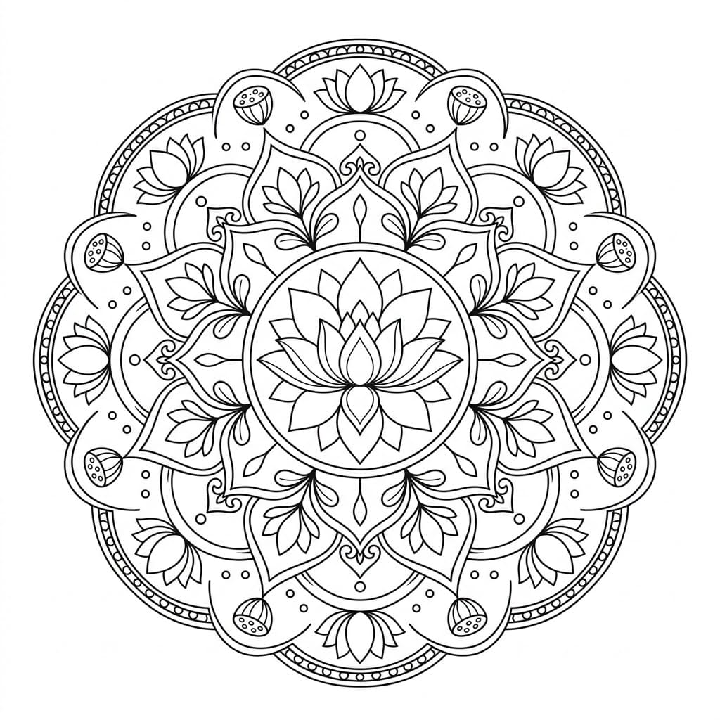 Lotus Textile Mandala Pattern Craft Mandalas