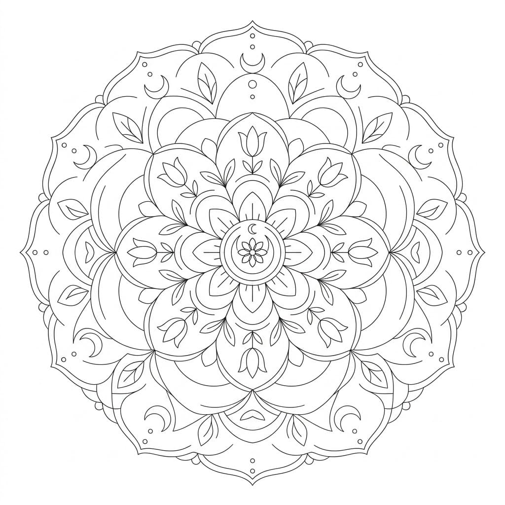 Lunar Sculptural Mandala 3D Drawing Sheet Mandalas