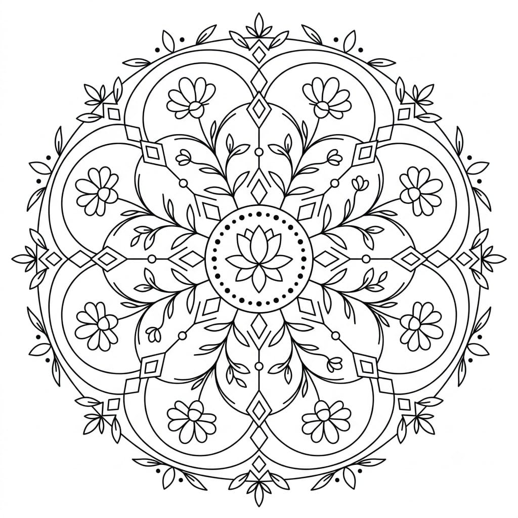 Meadow Geometric Stencil Mandala Template Mandalas