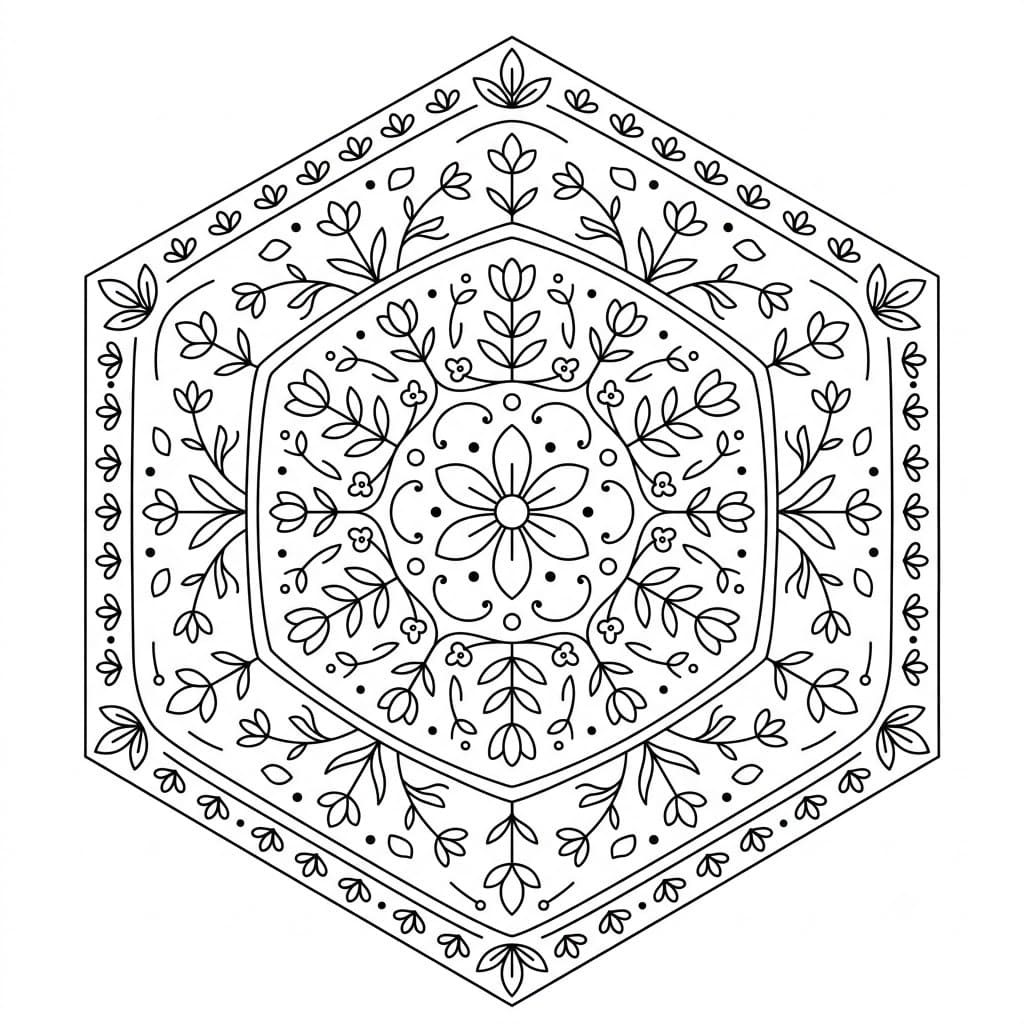Meadow Hexagon Stencil Mandala Craft Mandalas