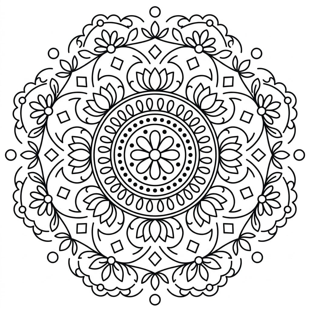 Misty Kolam Stencil Mandala Pattern Mandalas
