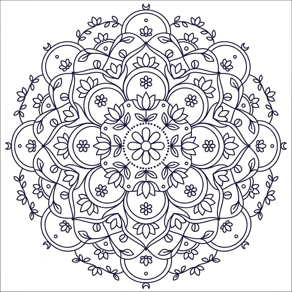 Moonlit Kolam Stencil Mandala Pattern Mandalas