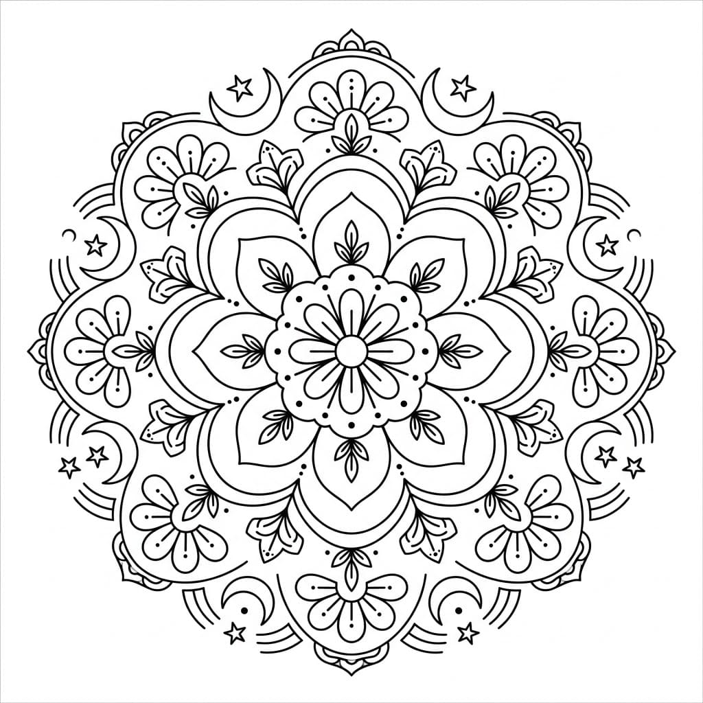 Moonlit Rangoli Stencil Mandala Template Mandalas