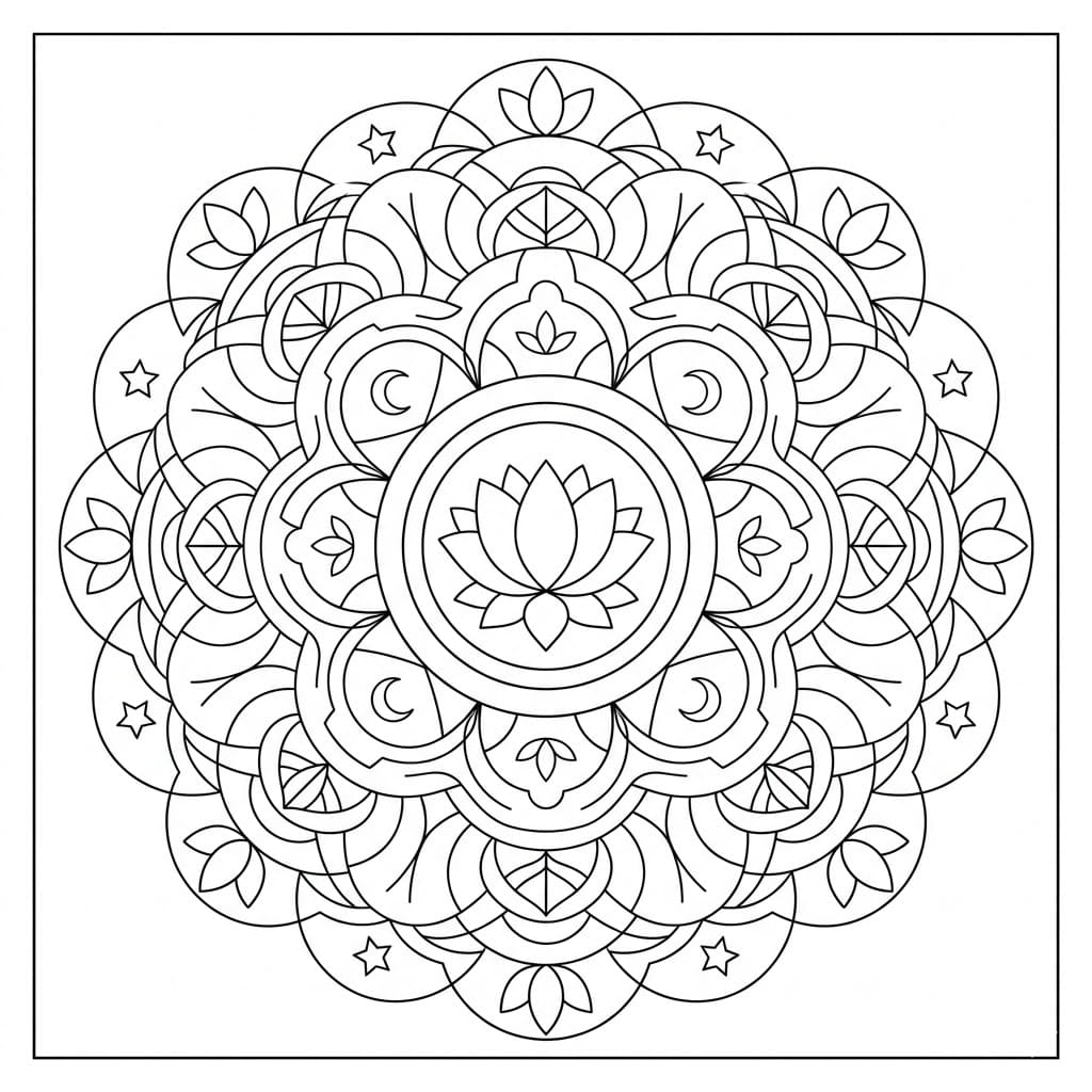 Mystic Sculptural Mandala 3D Drawing Sheet Mandalas