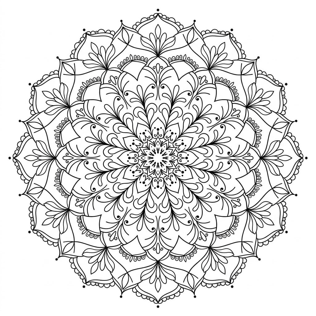 Opal Sculptural Mandala 3D Drawing Sheet Mandalas