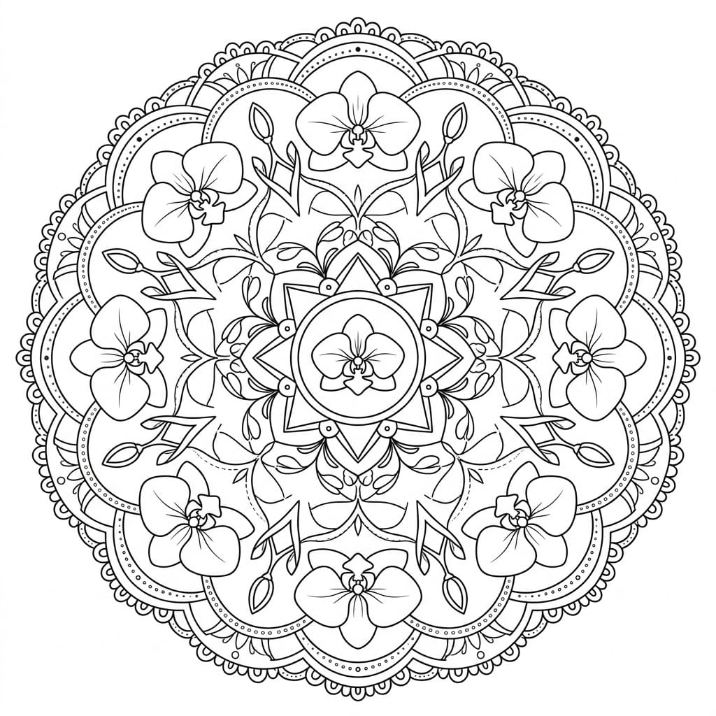 Orchid Doily Stencil Mandala Design Mandalas