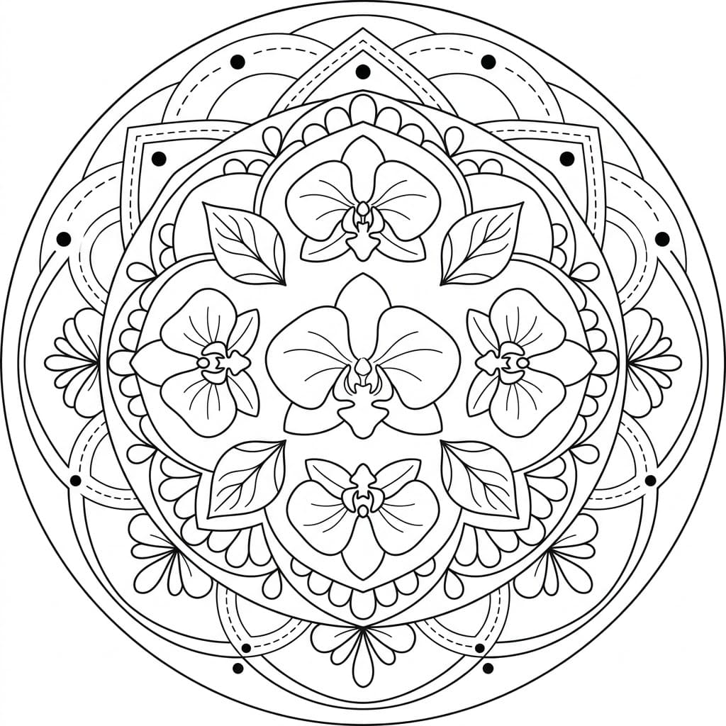 Orchid Textile Mandala Pattern Craft Mandalas